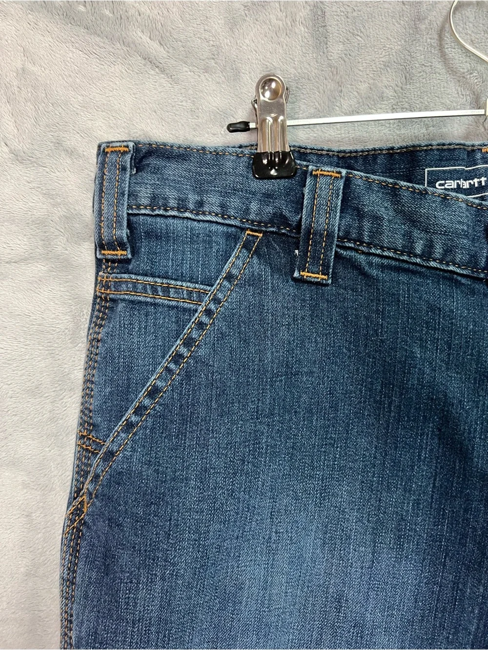 Carhartt Rugged Flex Relaxed Fit Utility Jeans Mens 32x30 Blue Work Denim BD2808